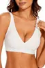 Sujetador de Gelatina Tk de Amazon Más Vendido Transfronterizo, Ropa Interior Cómoda Inalámbrica Sin Costuras de V Profunda para Mujer Que Hace Que los Senos Grandes Parezcan Más Pequeños