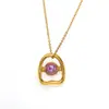 Collar Minimalista de Diseño Irregular con Piedras Preciosas Estilo Francés para Mujer, Colgante de Acero de Titanio Moderno y Sofisticado