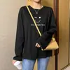 Camiseta Básica de Algodón Puro con Cuello Redondo y Mangas Largas para Mujer, Adecuada como Capa Interior, Diseño de Principios de Primavera y Otoño, Top Estilo Coreano