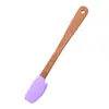 Espátula Pequeña de Silicona para Crema de Repostería Transfronteriza con Mango de Madera, Esparcidor Multifuncional, Rascador de Mermelada Multiusos de Cocina, Tabla Rascadora