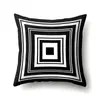 Fronha de Poliéster Fronha Estampada em Preto e Branco Capa para Almofada de Cintura Almofada Geométrica Capa para Almofada de Cabeceira QTA33