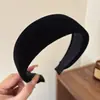 Acessório de Cabelo de Veludo com Bordas Largas, Nova Faixa de Lavar o Rosto Colorida Feminina de Coroa Alta, Estilo Vintage de Alta Qualidade Que Faz o Rosto Parecer Menor