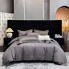 Conjunto de Roupa de Cama de Quatro Peças 100% Algodão de Fibra Longa para Casa, Pousadas e Hotéis, Não Desbota, Tingimento Reativo, Luxo Leve, Lavável à Máquina