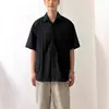 Camisa de Manga Curta para Homem Verão Fina Solta Casual Top de Meia Manga Jaqueta Camisa de Verão para Homem