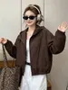 Nueva chaqueta corta ligera y versátil con capucha y cordón para mujer, estilo coreano, casual, holgada, cortavientos, para principios de otoño de 2026