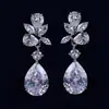 Ins Corea moda personalidad flor circón pendientes femenina temperamento hermoso socialité pendientes fabricantes venta al por mayor