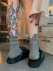 Calcetines sueltos con abertura en la espalda, estilo japonés, artístico, retro, personalidad, moda de nicho, color sólido, sencillos, para estudiantes, hasta media pantorrilla