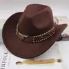 Chapéu Top Étnico Chapéu de Cowboy Ocidental Xizang Xizang Chapéu de Performance Chapéu de Lã Chapéu de Lã Retrô Centro-Europeu e Americano
