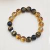 Pulseira de Casal Citrino Natural Original Par de Pulseiras Masculinas e Femininas Produtos Genuínos Cristal Olho de Tigre Pedra Pulseira Contas Presente Mulheres