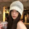 Novo Gorro de Renda de Cor Sólida para Mulheres, Fino Respirável Estilo Coreano para Primavera e Verão, Turbante para Afinar o Rosto, Chapéu Versátil