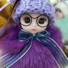 Pelúcia Fofa de Pelo de Raposa Real Boneca de Olhos Grandes Chaveiro Pingente Pingente de Mochila de Alto Valor Boneca Presente
