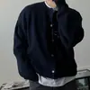 Suéter de Alto Gama para Hombre Estilo Retro Americano Old Money, Cálido para Otoño e Invierno, Estilo Casual Perezoso, Chaqueta Cardigan Tejida, de Moda
