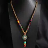 Cadena de Suéter Estilo Étnico, Collar con Tótem Nepalí, Accesorios de Ropa Retro, Cadena para el Cuello Moderna y Versátil, Joyería para Hombres y Mujeres