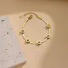 Pulseira Europeia e Americana Estilo Ins Personalizada em Aço Titânio para Mulheres, Ouro 18K Não Desbota, Joia de Aço Inoxidável Exquisita da Moda de Alto Padrão