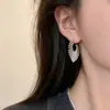 Aretes de perla y circonita para mujer, aretes con pasador de plata 925, diseño de nicho, aretes de alta gama y elegantes, suministro de fábrica al por mayor