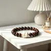 Pulseira de Jacarandá Preta, Contas de Jacarandá, Acessórios de Pulseira de Luxo Leve, Enfeites de Vagem de Lótus Estilo Floresta DIY para Homens e Mulheres, Atacado