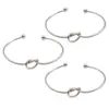 Pulsera Trenzada Simple de Corazón de Amor de 2 mm de Espesor Pulsera Abierta en Forma de Corazón Pulsera de Amistad DIY Venta al por Mayor desde Fabricante