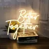 Placa Decorativa Iluminada de Neon LED Parede Arranjo Interno Atmosfera Neon Casamento Letras Feliz Aniversário Outro