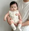 Macacão de Verão Estilo Coreano para Meninos e Meninas, Macacão de Malha Fina de Verão com Desenho para Bebê, Roupa com Ar Condicionado, Macacão Casual