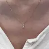 Collar de Zirconia Simple Súper Brillante de Lujo Ligero Dorado para Mujer, Cadena Versátil y Exquisita para Clavícula Estilo Coreano Ins, Nuevo al por Mayor