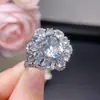 Anel de Água-Marinha Natural Pedra Principal 8*10, 3*4mm Anel de Valor Boca Viva, Sem Tamanho de Dedo Prata S925 Incrustada