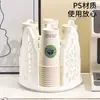 Caja de almacenamiento de vasos desechables transfronteriza, dispensador de vasos de plástico, portavasos de escritorio para café y té de leche, estante giratorio para vasos de papel