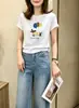 Camiseta de algodón acanalado de trece filas, fuente física, para mujer, directo de fábrica, top de manga corta ajustado, suministro exclusivo segunda tanda de verano