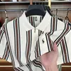 Camiseta de Verano Fina para Hombre con Cremallera y Raya Vertical de Manga Corta, Camisa Polo Casual Transpirable de Moda con Cuello Solapa