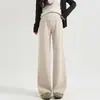 Pantalones de maternidad de pierna ancha, forrados de polar y engrosados, adecuados para primavera, otoño e invierno, corte holgado, talla grande, casual y a la moda, cálidos y cómodos