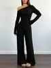 Conjunto de dos piezas de nuevo otoño e invierno para mujer, top ajustado de manga larga y pantalones de pierna ancha, transfronterizo de Amazon europeo y americano