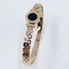 Pulsera de oro estilo coreano para pareja, joyería femenina, moda, diseño de nicho incrustado, popular en Instagram, pulsera de acero de titanio para influencers