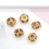Acessórios de Joias DIY Bola de Flor de Strass 8/10/12mm Contas Espaçadoras de Strass Furo Grande Incrustadas com Diamantes Anel Soldado com Broca Bola de Diamante