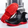 Botas de Chuva Curtas Masculinas da Moda para Primavera e Outono, Sapatos de Borracha Impermeáveis Masculinos Estilo Esportivo, Espessados e Alargados, Botas de Chuva Antiderrapantes Masculinas para Exportação