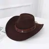 Sombrero Vaquero Occidental de Gamuza Estilo Étnico Retro Sombrero para el Sol de Camping al Aire Libre Vacaciones Sombrero de Caballero Fabricante en Stock