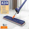 Mop Plano Mãos Livres Doméstico Preguiçoso Limpeza com Uma Passada Seca e Úmida Uso Duplo Novo Estilo Mop Mop Absorvente de Água Artefato de Limpeza
