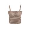 7581-25 Primavera Nuevo Estilo Europeo y Americano Niña Dulce Sexy Casual Básico Plano Plisado Sling Chaleco Pequeño