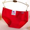 Ropa interior roja de mujer al por mayor para el año de nacimiento, ropa interior de encaje japonesa linda para niñas, ropa interior de algodón transpirable de cintura media para damas