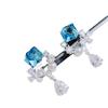 Aretes de Mariposa de Circonita de Cristal de Moda de Lujo Ligero Aguja de Plata s925 Elegantes Nicho Avanzados