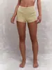 Pantalones cortos de gofre a rayas transfronterizos europeos y americanos más vendidos para mujer, de cintura alta, corte ajustado, sexys, casual para casa, elásticos, ajustados, hot pants