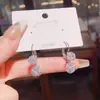 Moda Nueva Estilo Francés Exquisitos y Lujosos Brazaletes para Oreja de Bola de Circonita Ultra Brillante con Borla, Pendientes Únicos y de Alta Gama