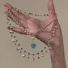 Collar con Colgante de Corazón de Gota de Agua Incrustado de Diamantes, Diseño de Cadena para Clavícula Niche Elegante de Lujo Ligero y de Moda para Mujeres