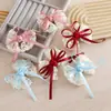 Pasador Dulce de Encaje con Lazo para Niñas Ins Lindo Lazo de Cinta Pinza de Pato Todo Fósforo Flequillo Pinza Decorativa para el Cabello