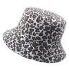 Sombrero de cubo de leopardo de doble cara Verano Sombrero de cubo de moda Sombrero de pescador retro de estilo japonés para mujer Sombrero pequeño que estiliza el rostro