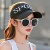 Sombrero de sol de ala abierta para mujer, de verano, sin costuras, de una sola pieza, visera solar, protección UV, plegable, para correr