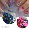 Arte de Uñas Caliente Transfronterizo Brillo Celebridad de Internet Botella Sirena Ji Lentejuelas Color Mágico Gradiente Ola Luz Escama Joyería para Uñas