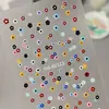 Adesivos de Unha Florais Frescos Transfronteiriços 3D Dopamina Coloridos Flores Pequenas DIY Relevo Adesivos de Unha Modelo Hg