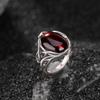 Yilu prata esterlina S925 prata esterlina sangue âmbar vintage angustiado folhas oco ovo superfície anel elegante all-Match Silver anel ao vivo