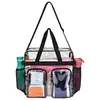 En Stock Amazon Nuevo Bolso Tote Transparente Portátil con Múltiples Bolsillos y Dos Bolsillos Frontales