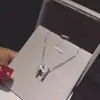 Collar con letra H de circón microincrustado para mujer, estilo coreano, elegante, celebridad de internet, moda, cadena para la clavícula completa de circón microincrustado para mujer