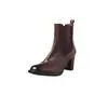 Botines Chelsea de tacón alto de piel lavada de alta calidad Otoño/Invierno 2026 tacón grueso punta redonda para ir al trabajo piel genuina slip-on botines cortos para mujer